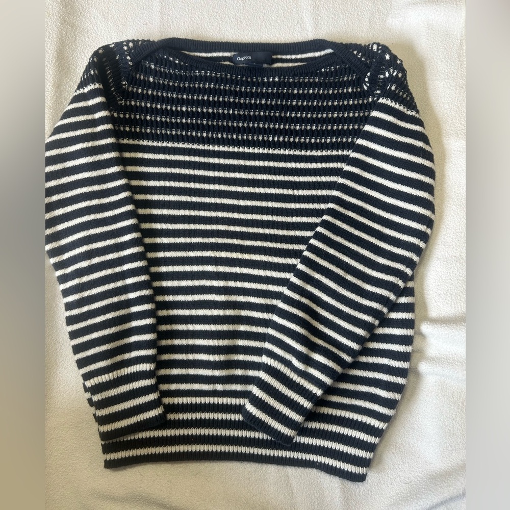 GAP Kids Navy and White Striped Sweater